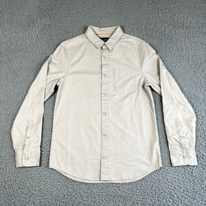 Du/er Shirt Men's‎ XS Beige Performance Oxford Button Up Cotton Coolmax